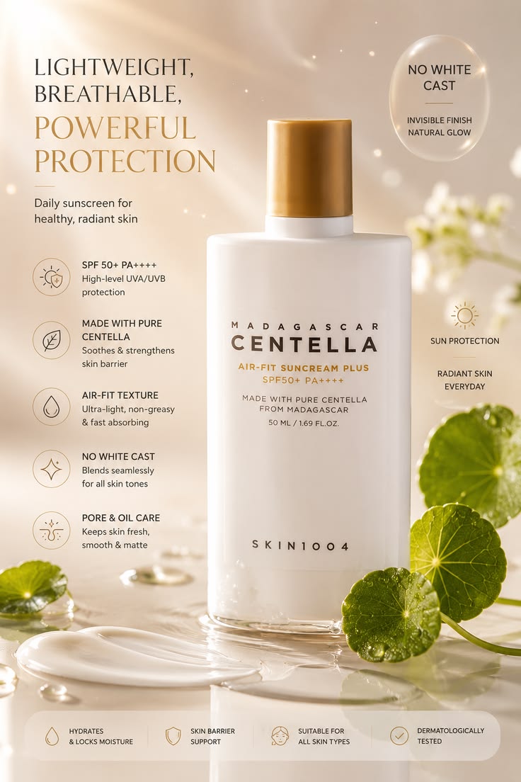 Skin1004 Madagascar Centella Air-Fit Suncream Plus SPF50+ PA++++ (50ml)