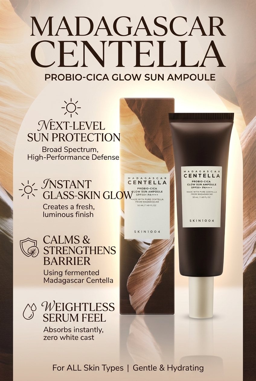 SKIN1004 Madagascar Centella Probio-cica Glow Sun  AmpoIngredientsule 50ml
